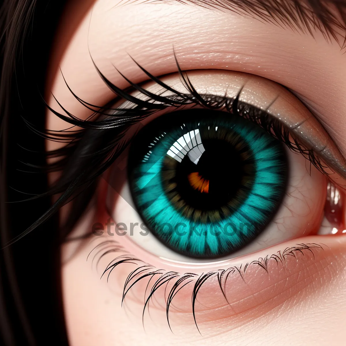 Picture of Captivating Close-up of Human Eyeball: Iris, Pupil, and Eyelashes