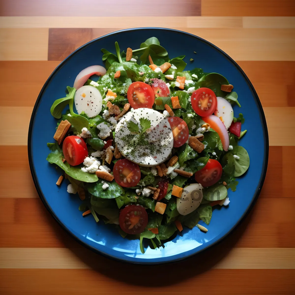 Picture of Fresh and Delicious Vegetable Salad on Plate