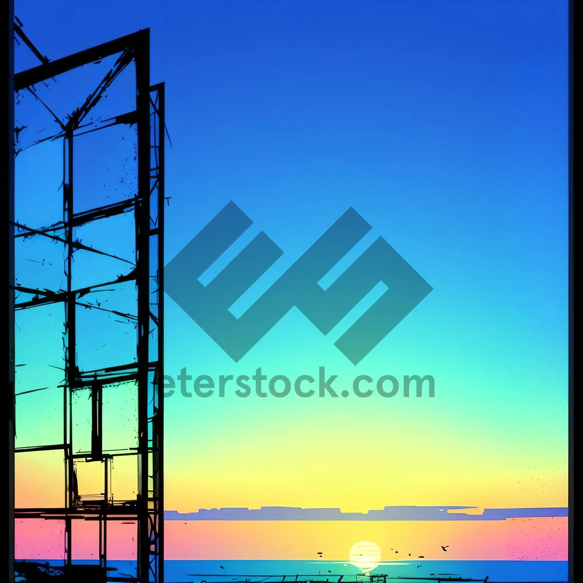 Picture of Sunset Tower: Industrial Power and Steel Structure