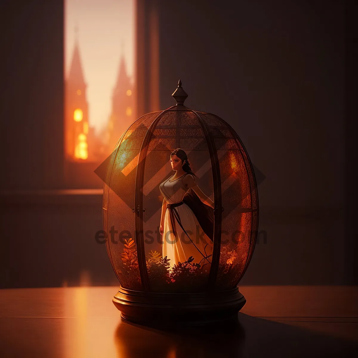Picture of Glowing Jack-o'-Lantern Decoration for Autumn Celebration