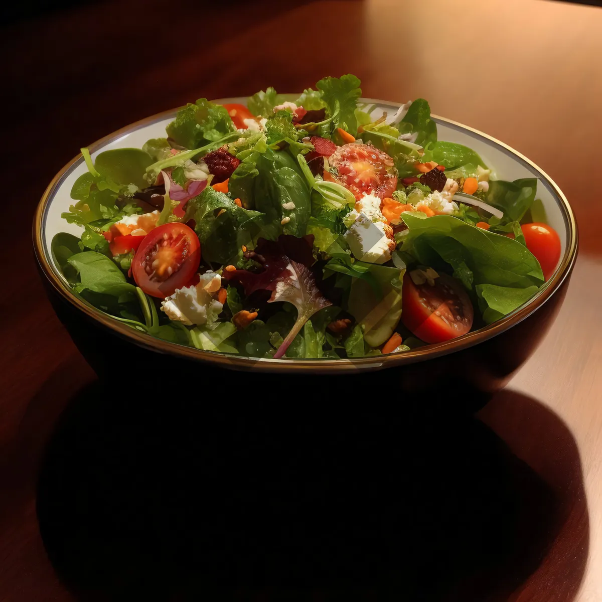 Picture of Fresh Vegetable Salad Bowl at Gourmet Restaurant