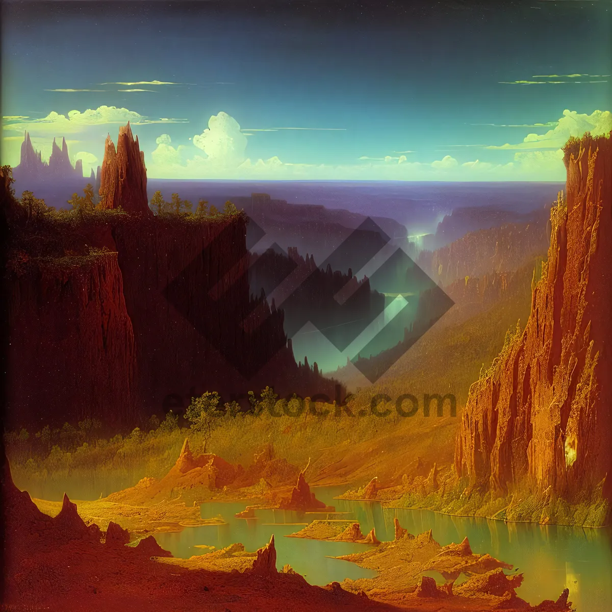 Picture of Grand Canyon Sunset: Majestic Valley and Mountain Scenery