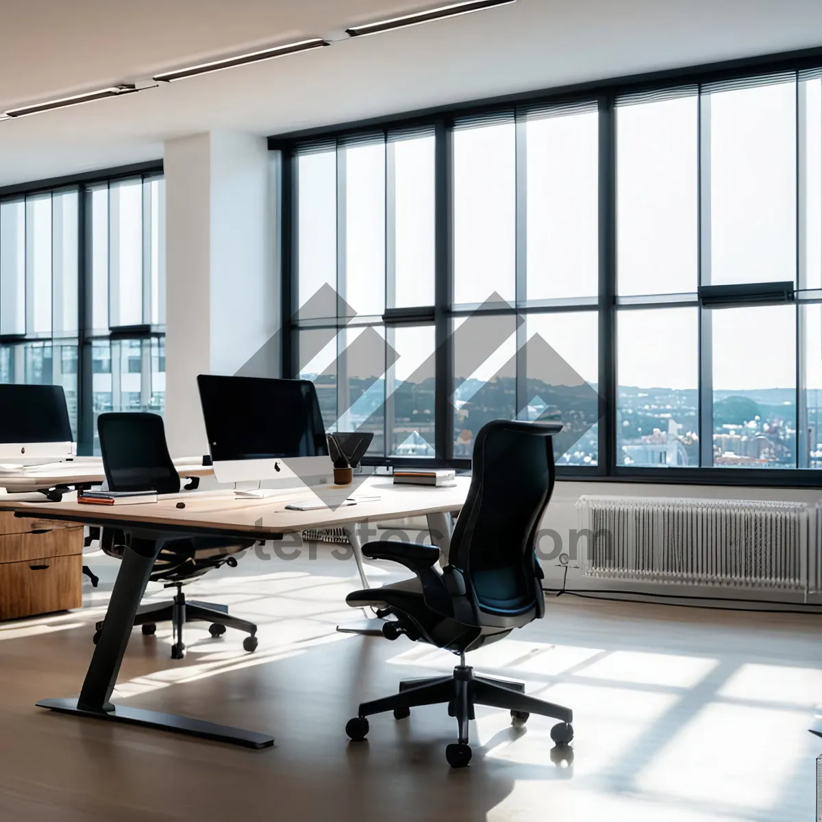 Picture of Modern office interior with luxury furniture and lamp
