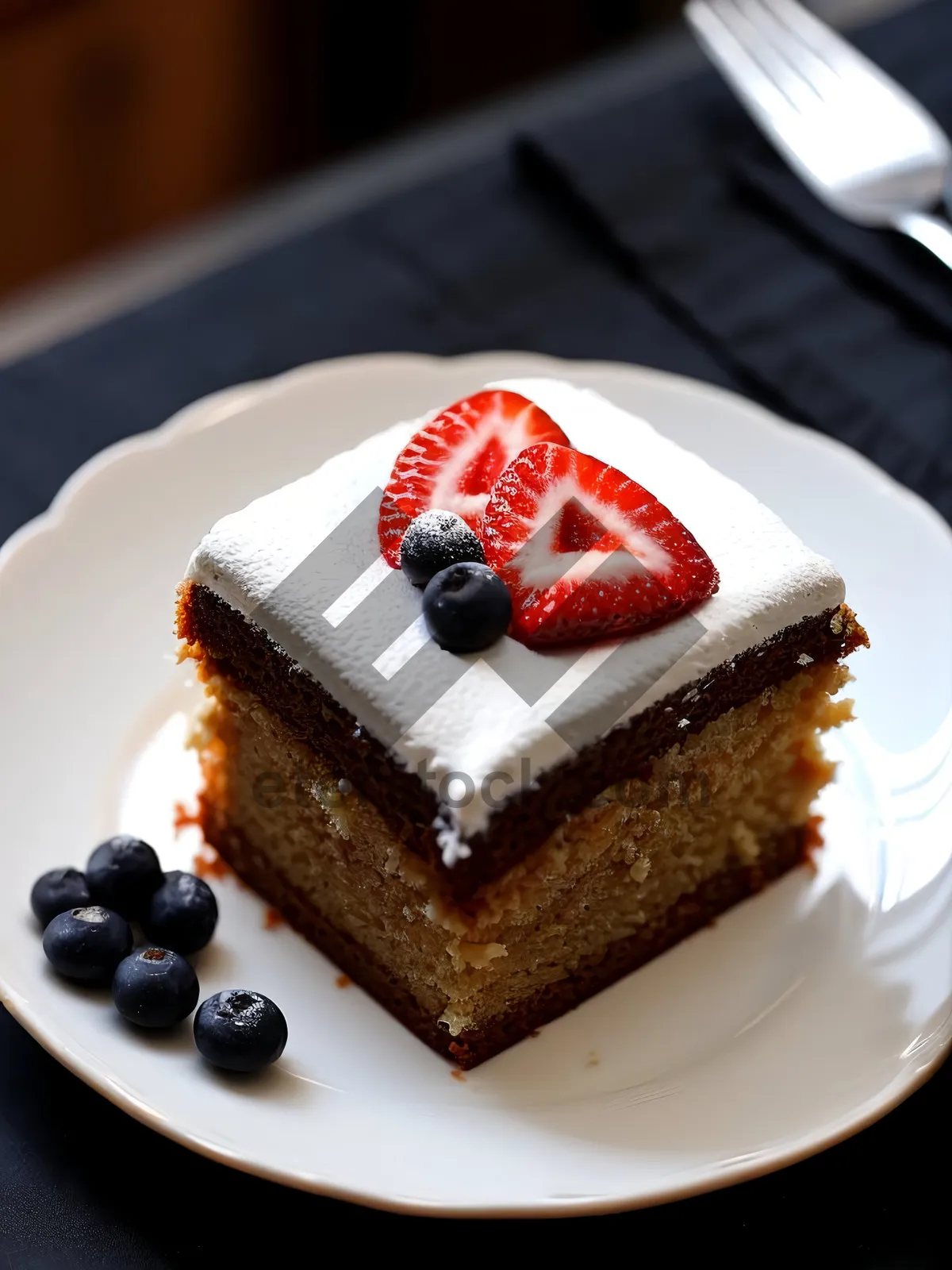 Picture of Delicious Berry Cream Cheese Dessert on a Plate