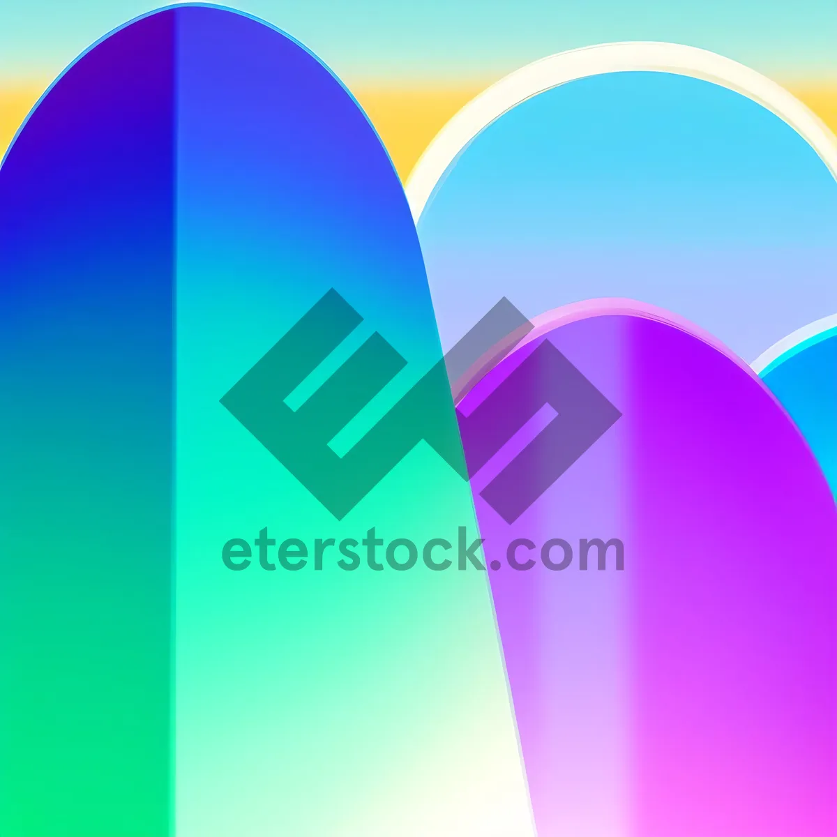 Picture of Colorful Futuristic Digital Artwork with Gradient Wave