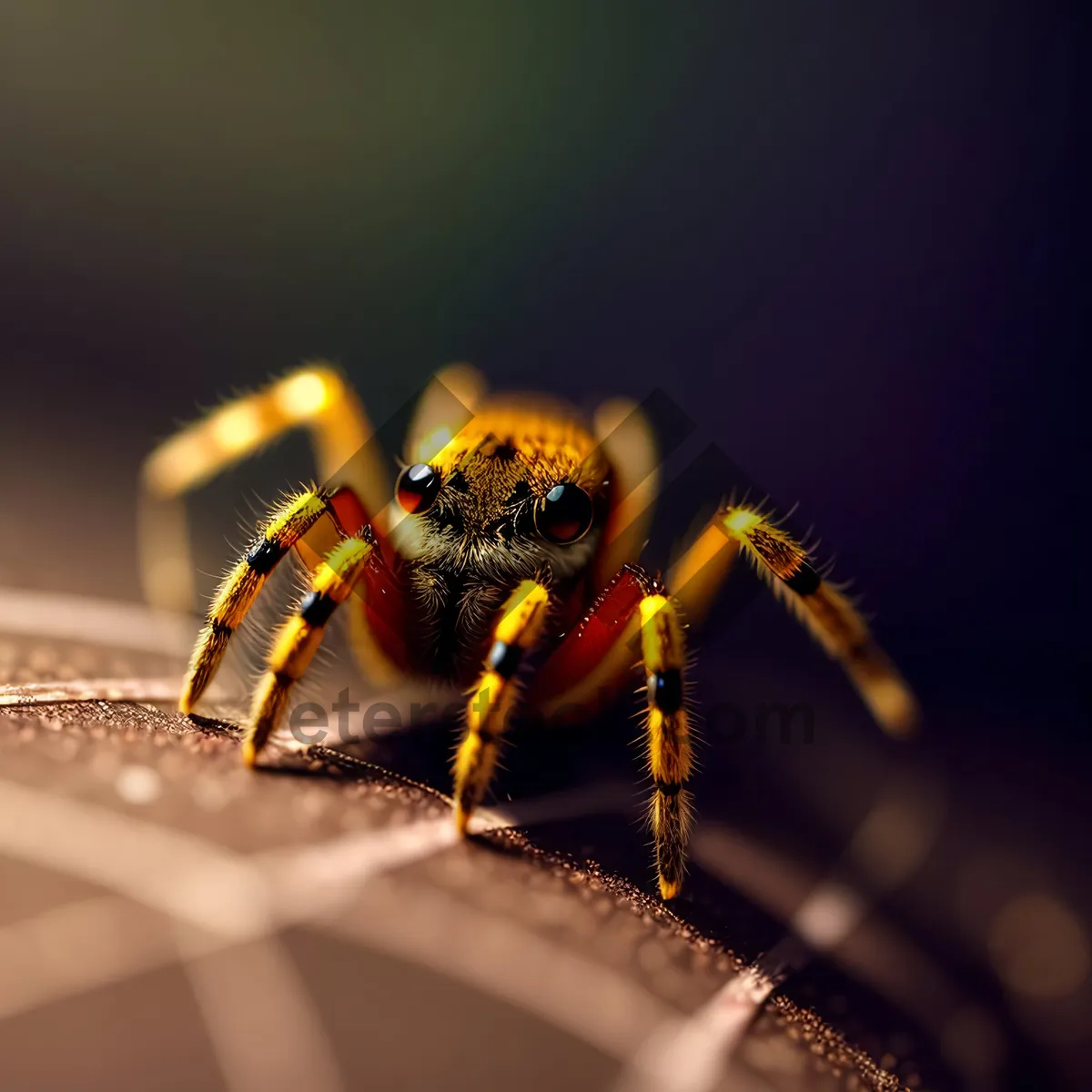 Picture of Garden Spider: Majestic Arachnid in Vibrant Yellow
