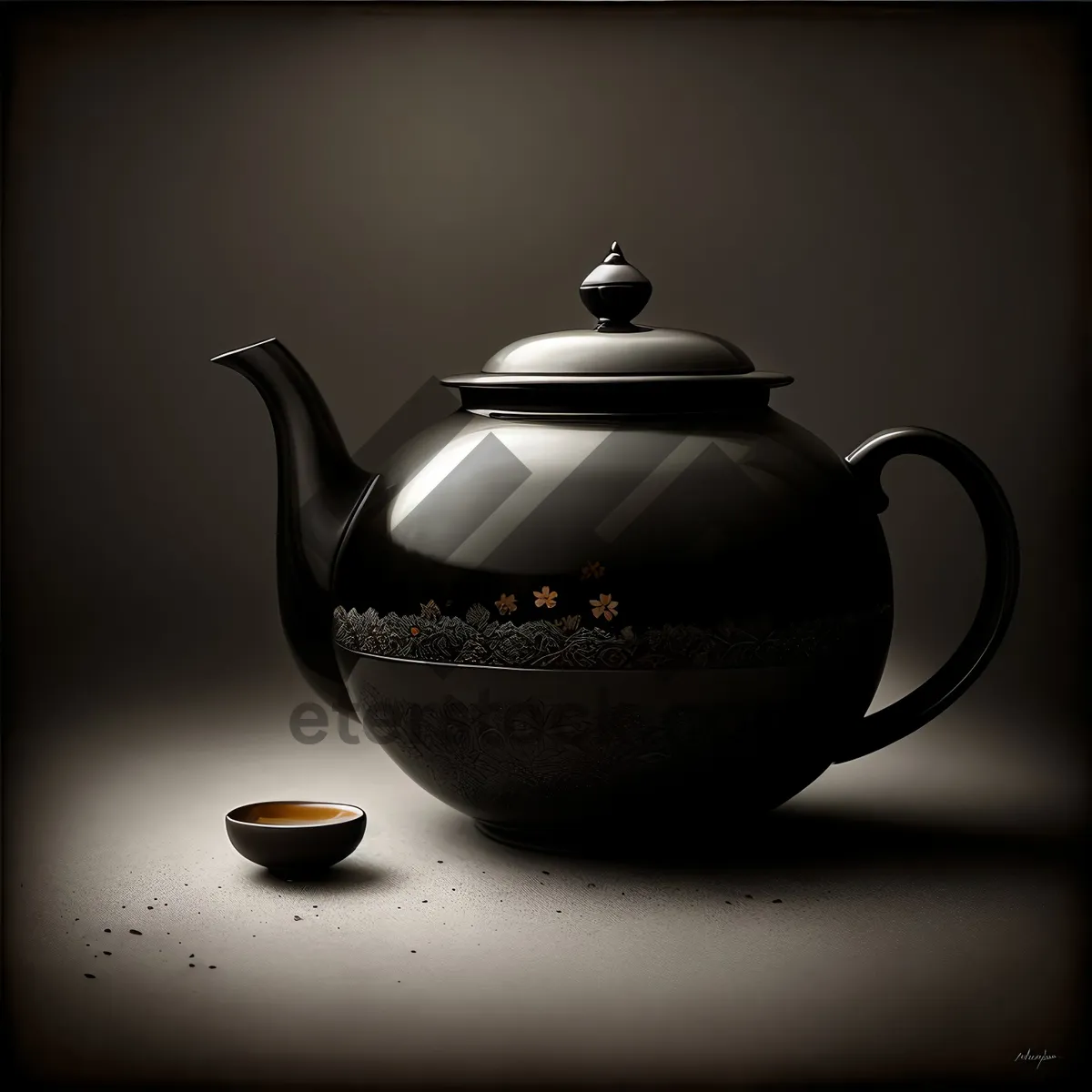 Picture of Traditional Tea Pot - Ceramic Vessel for Hot Herbal Beverage