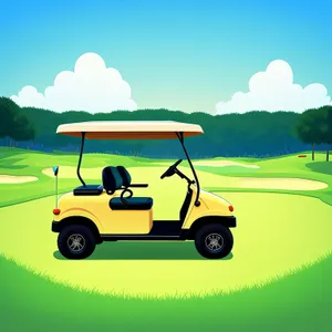 Golf Cart on Course: Sports Transportation for Golfers