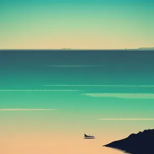 Vibrant Sunset Over Serene Sea Landscape