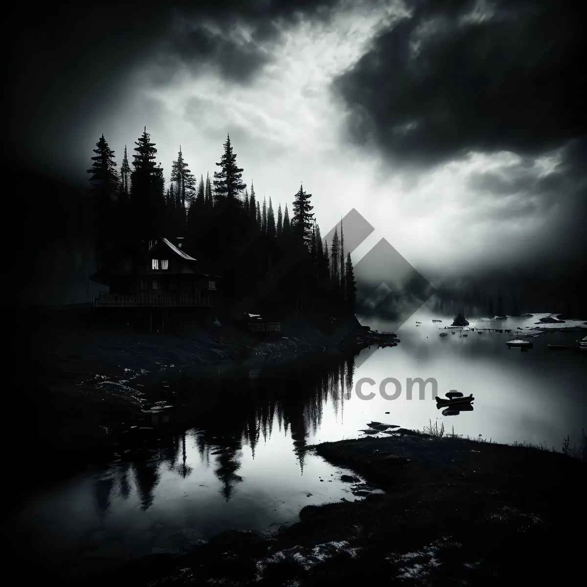 Picture of Serene Sunset Over Reflecting Lake