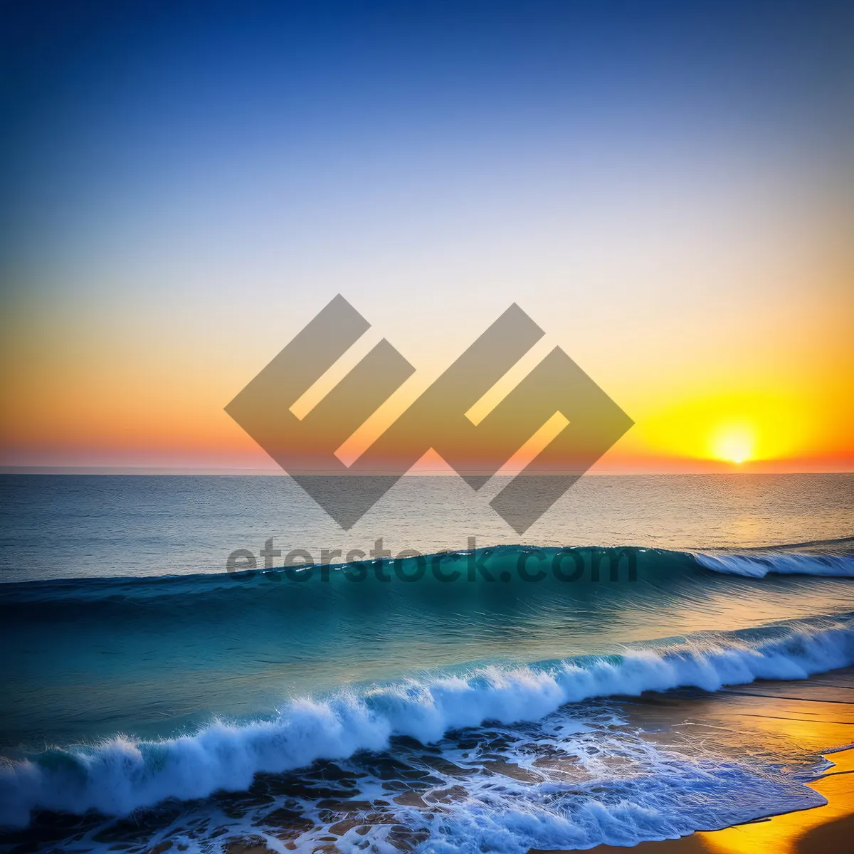 Picture of Golden Coast: Serene Sunset Over Tropical Beach