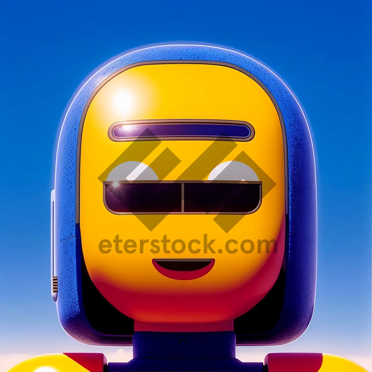 Picture of Yellow Shiny 3D Cartoon Button Automaton