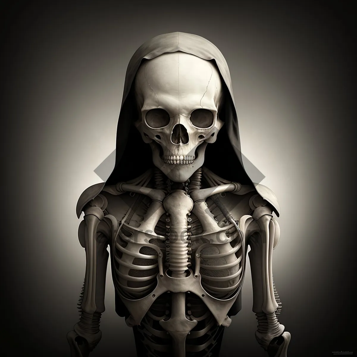 Picture of Anatomical Skull Bust - Medical Skeleton Sculpture