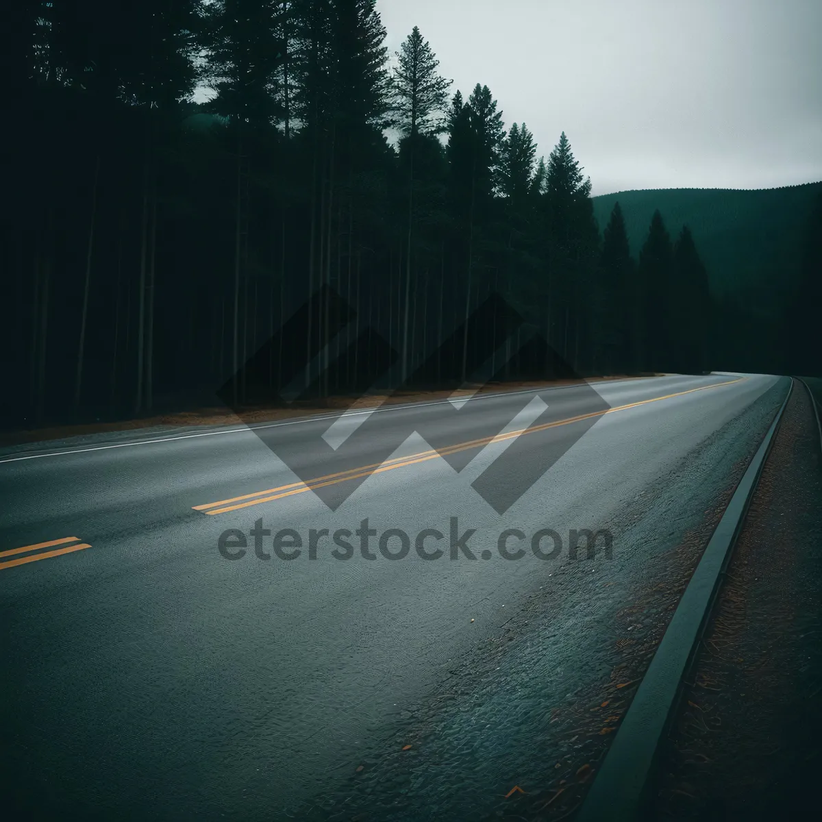 Picture of Speeding Through the Scenic Countryside: A Fast-Paced Drive on an Empty Highway