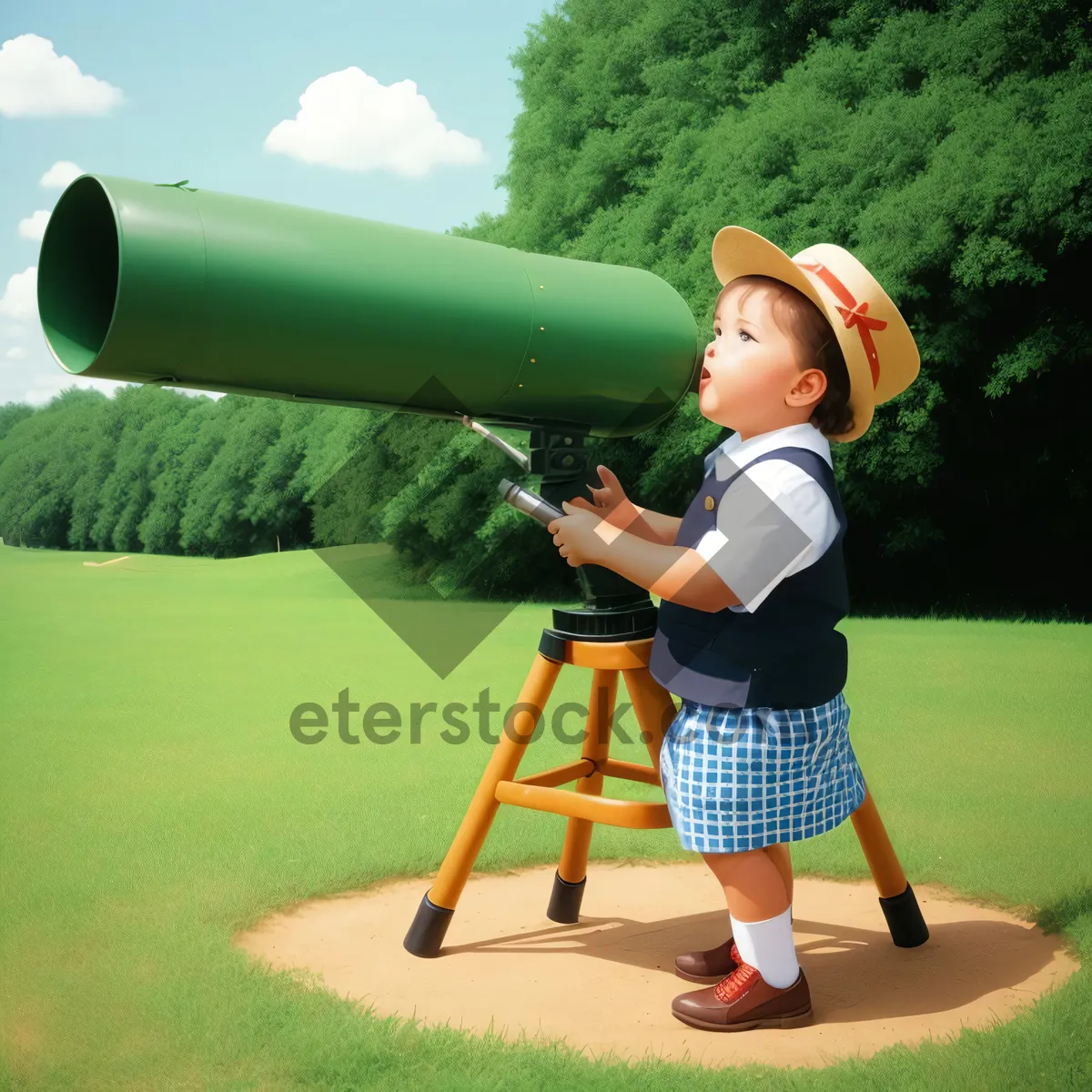 Picture of Man with Megaphone in Field