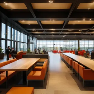 Modern Library Interior with Stylish Furniture