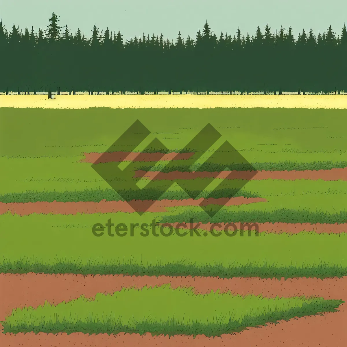 Picture of Vibrant rural landscape with wheat-field and cloudy sky