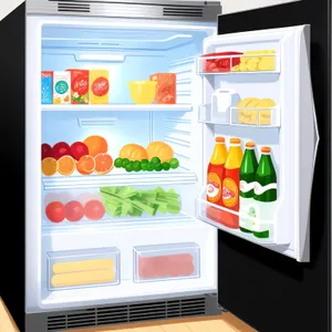 Modern Home Appliance: White Goods Refrigerator with Built-in Computer Screen