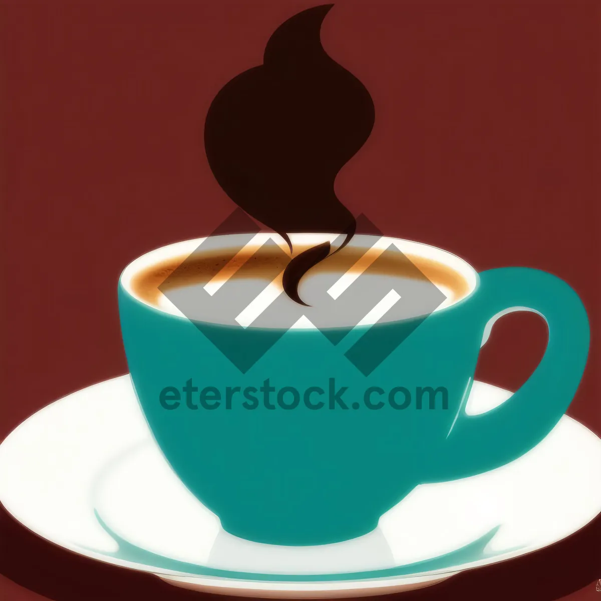 Picture of Hot breakfast beverage in black china cup.