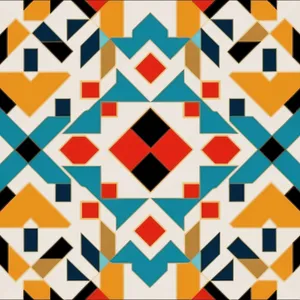 Geometric modern tile pattern in colorful backdrop design