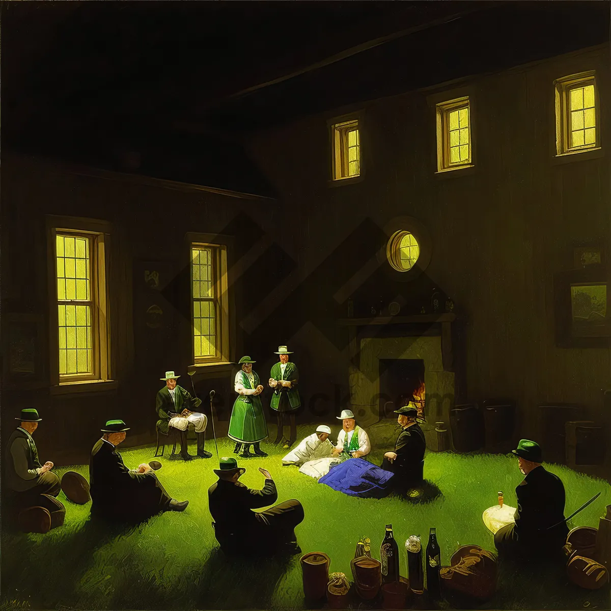 Picture of Modern Restaurant Interior with Stylish Furniture and Decor