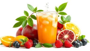 Fresh Berry Citrus Fruit Juice in Glass