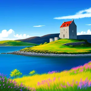 Serene Summer Castle Amidst Lush Countryside