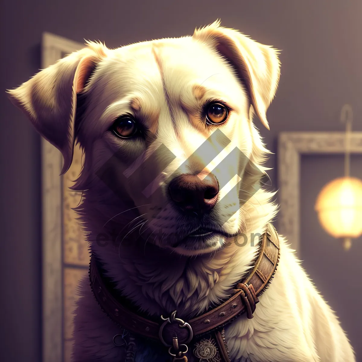 Picture of Adorable Golden Retriever Puppy Portrait