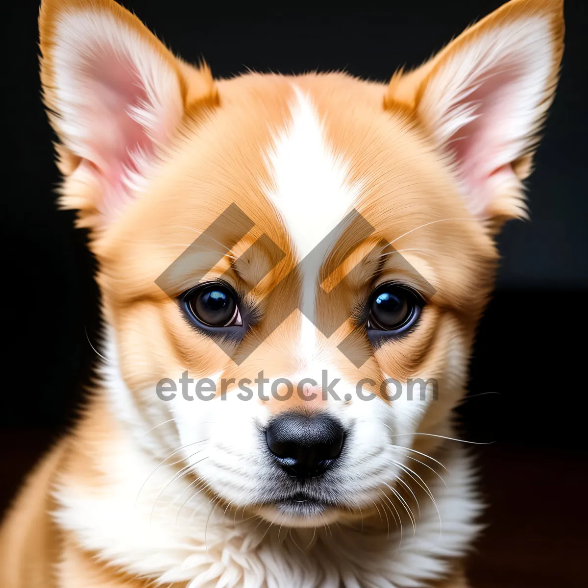 Picture of Adorable Corgi Canine: Purebred Puppy in Studio Portrait