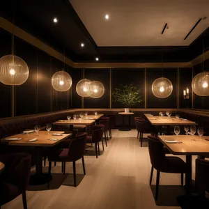 Modern luxury interior design of restaurant dining hall
