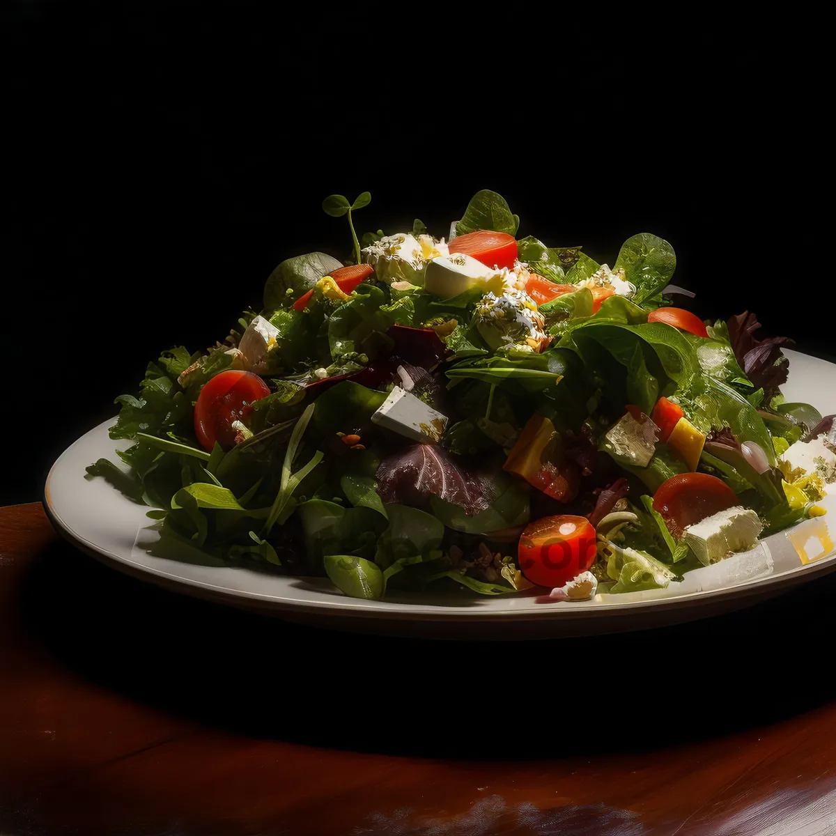 Picture of Fresh and Healthy Vegetable Salad Plate