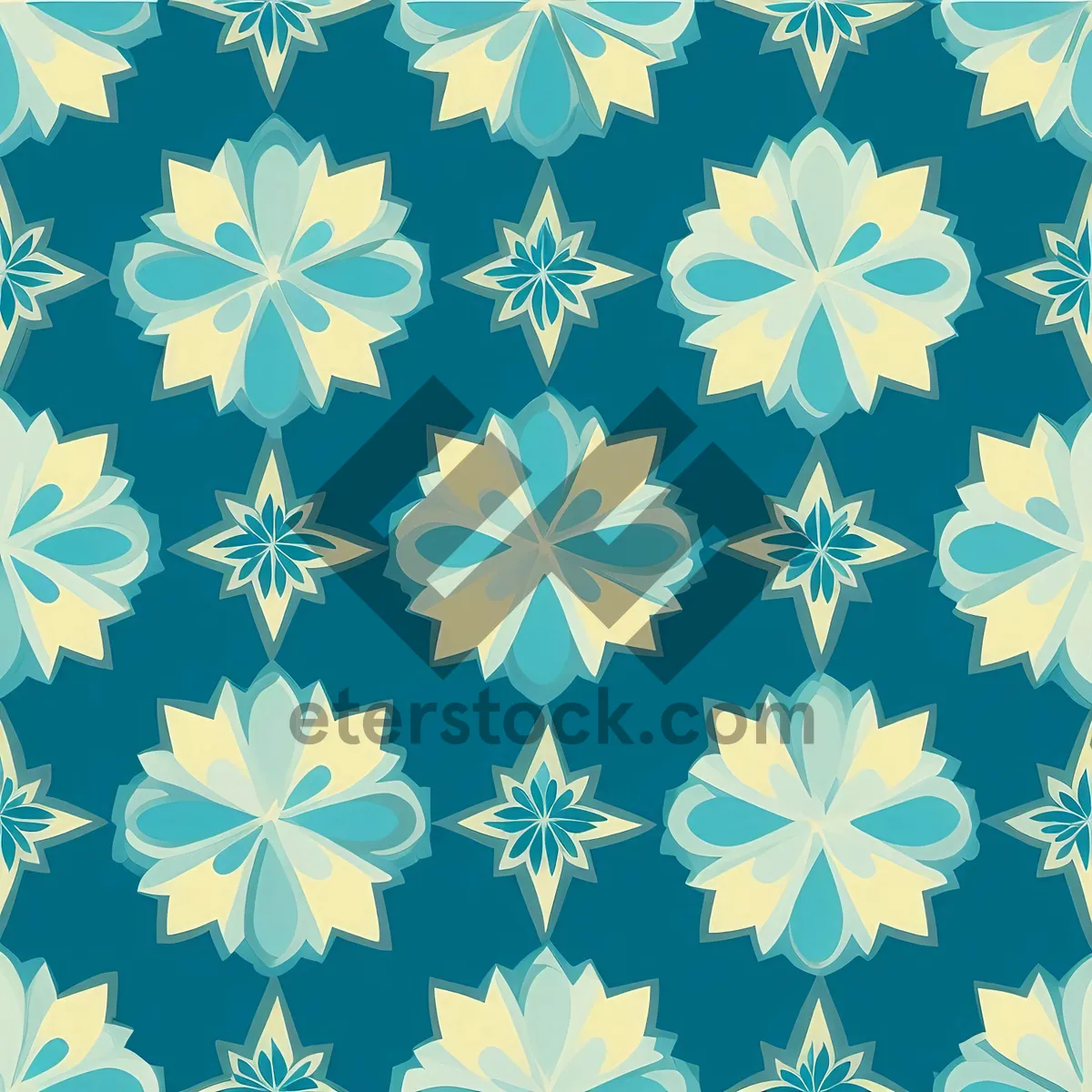 Picture of Frosty Snowflake Pattern Design Stylized Icon.