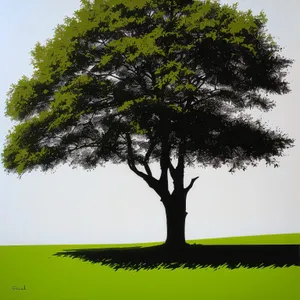 Solitary Oak Tree in Rustic Landscape