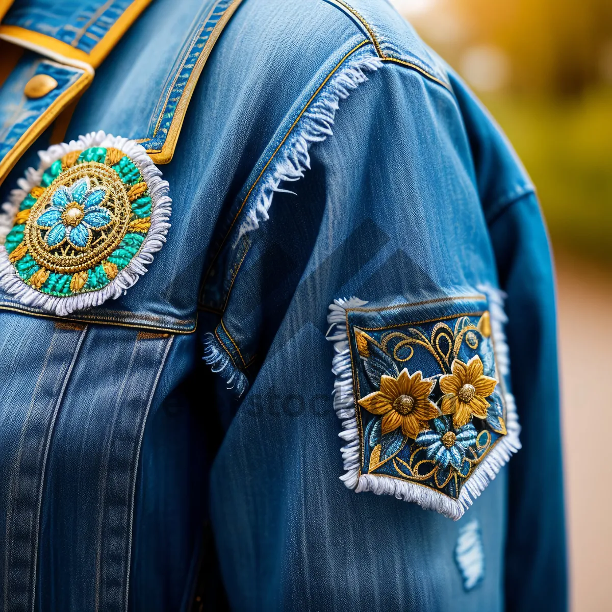 Picture of Blue Denim Jeans with Stylish Pocket and Backpack