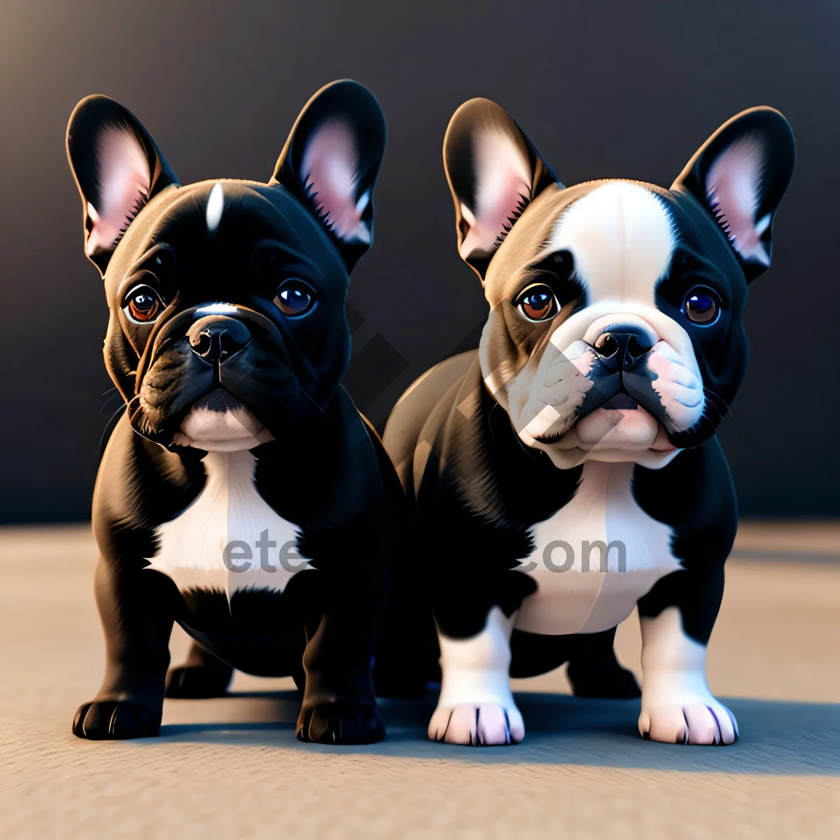 Picture of Charming bulldog puppies with a beautiful black and white coat