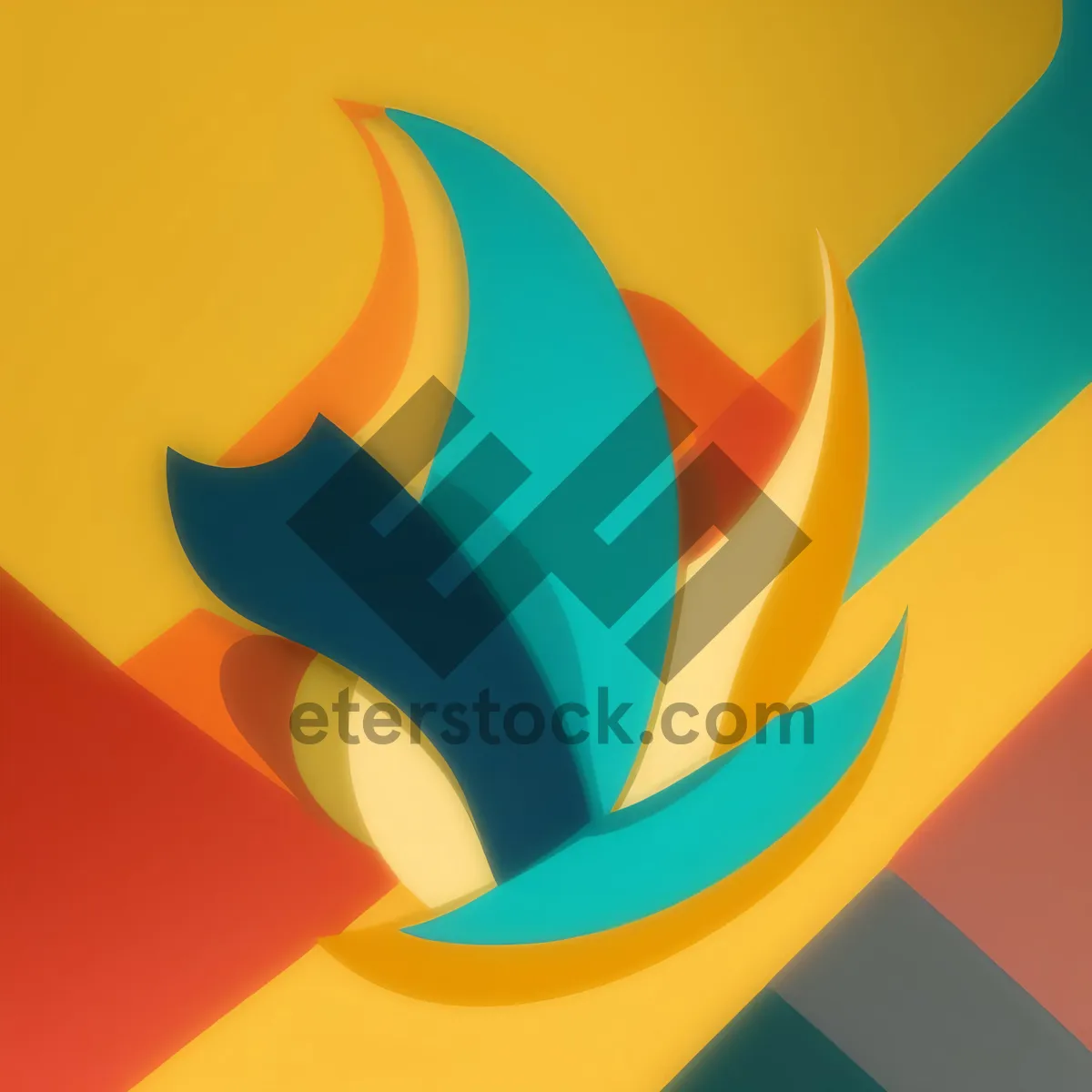 Picture of Abstract graphic symbol blowing in creative design