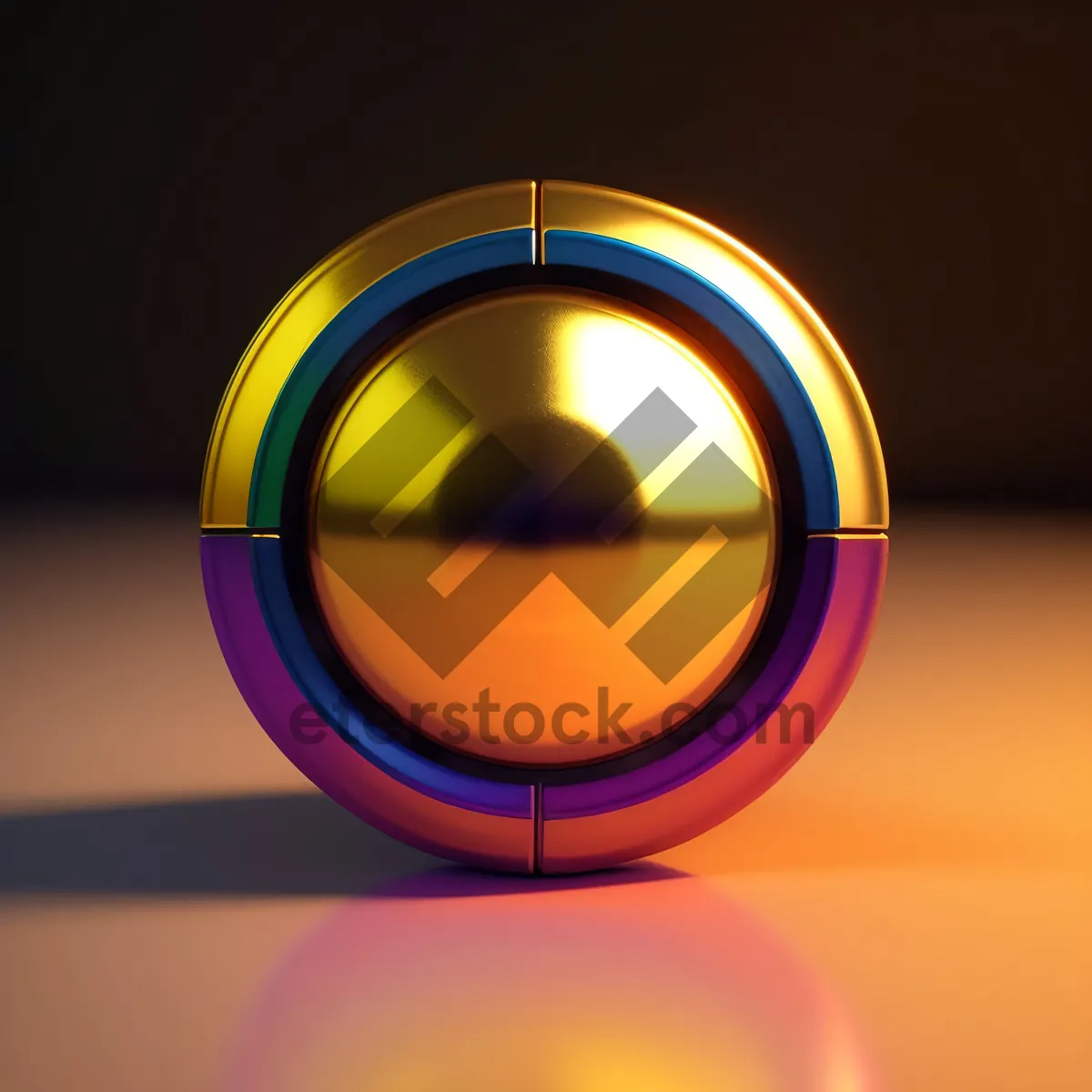 Picture of Shiny Glass Button: Modern, Bright, and Metallic.