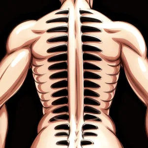 Black 3D X-Ray of Human Spine Anatomy