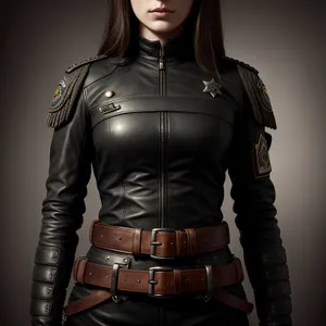 Black Leather Beauty - Sexy and Stylish Fashion Model