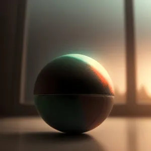 3D Globe with Croquet Ball Symbol