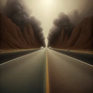 Futuristic Fractal Highway: Blurring Motion and Light