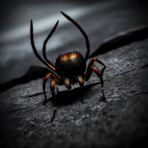 Black Widow Spider, Close-Up Arachnid Image