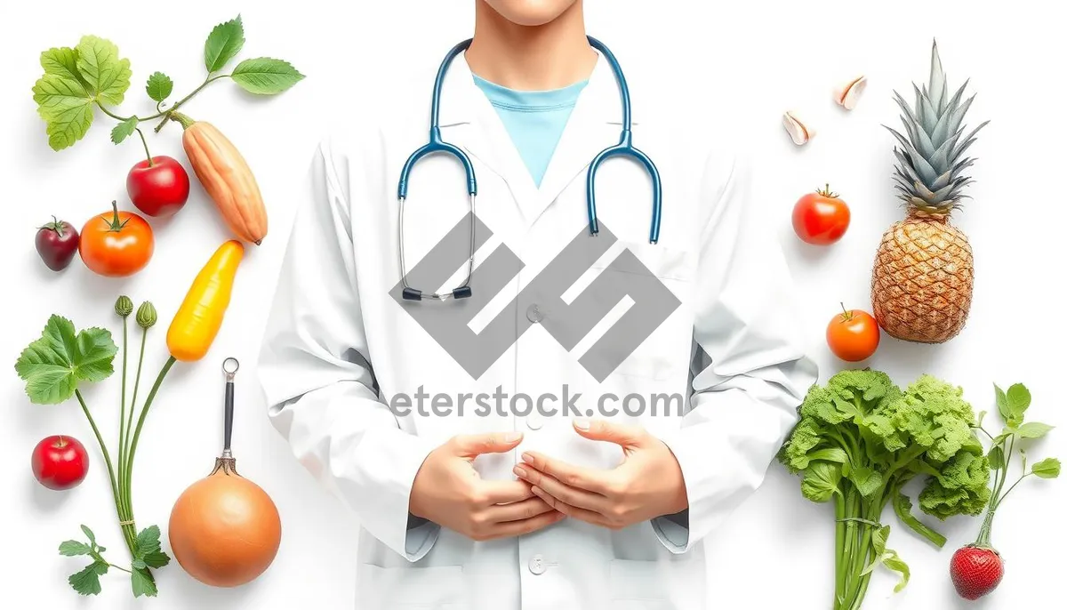 Picture of Smiling Female Doctor in White Coat Holding Stethoscope