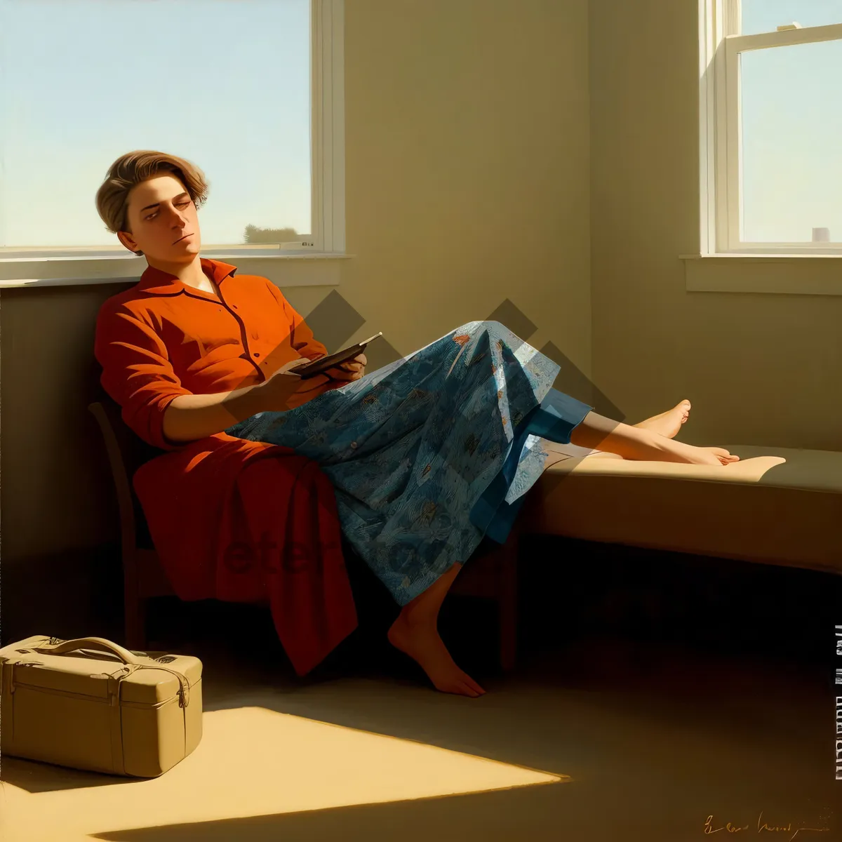 Picture of Smiling businessman working at office desk with laptop