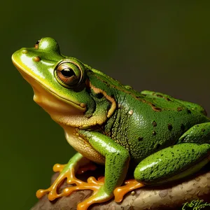 Vibrant Orange Eyed Tree Frog in Wildlife