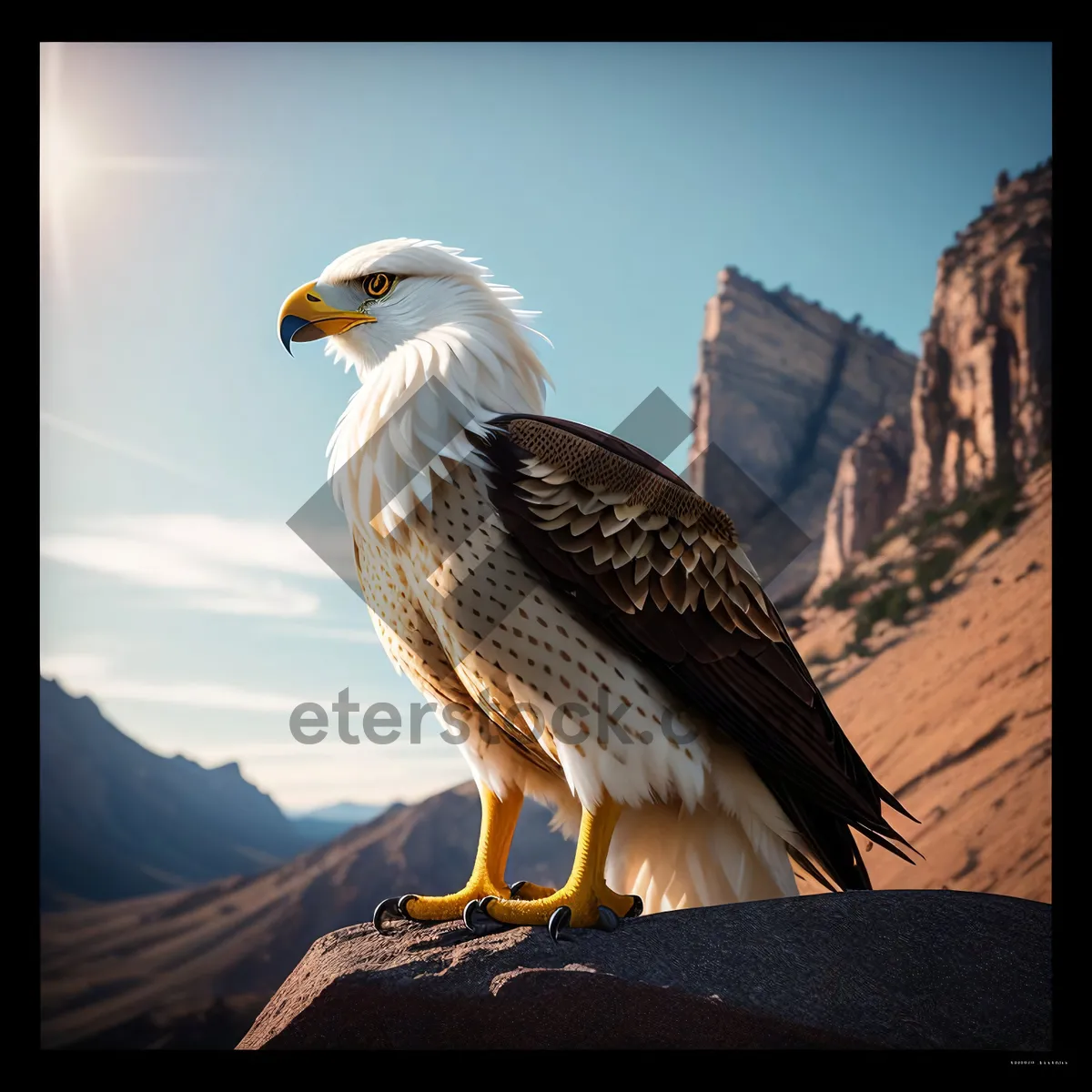 Picture of Wild Predator: Majestic Bald Eagle with Piercing Yellow Eye