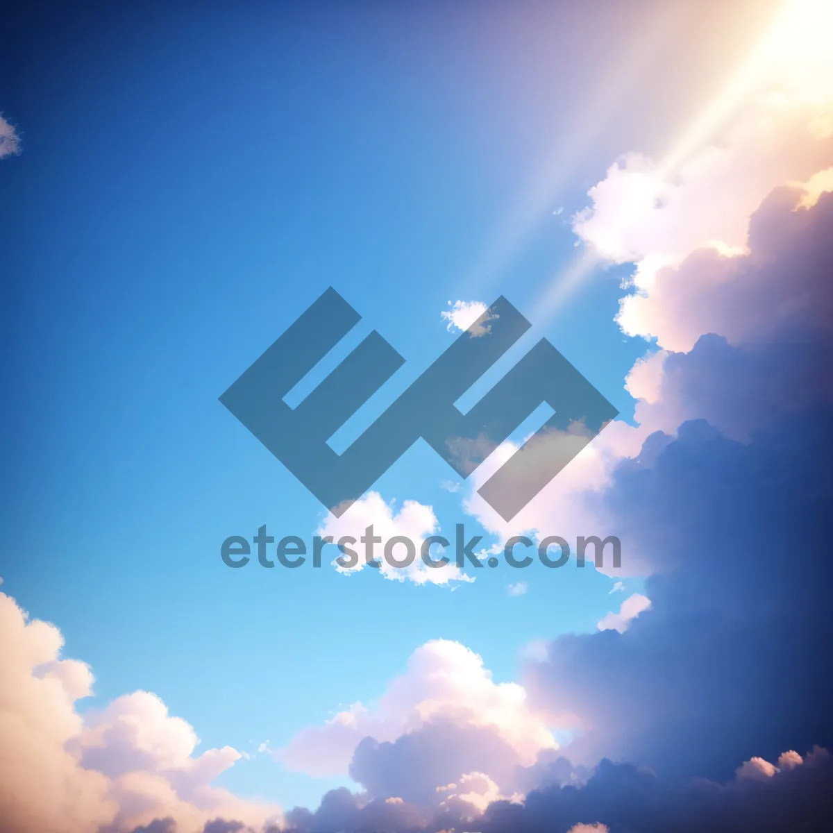 Picture of Sun-kissed Clouds in Azure Sky