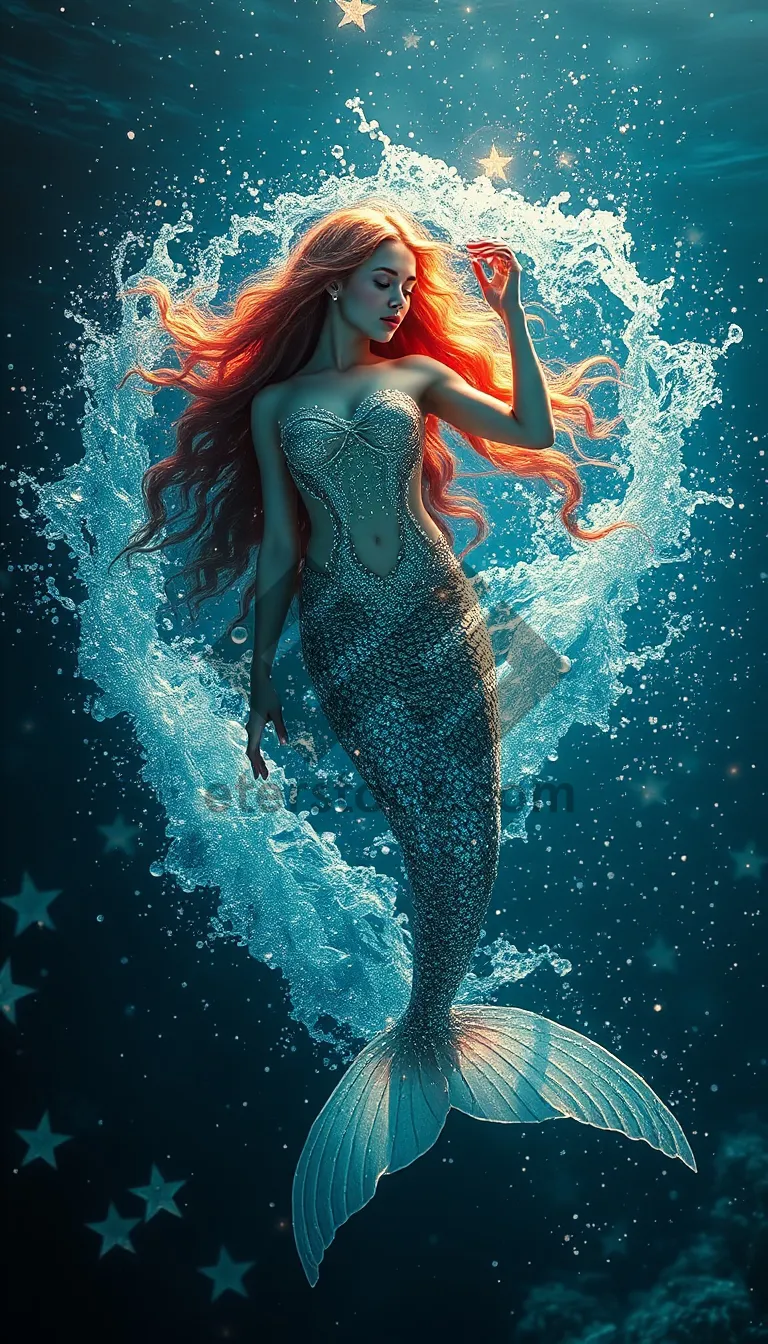 Picture of Sexy woman posing in the sea splash art.