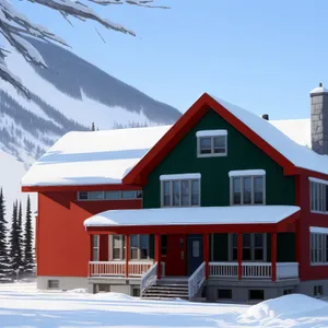 Winter Wonderland Home with Snow-Covered Roof