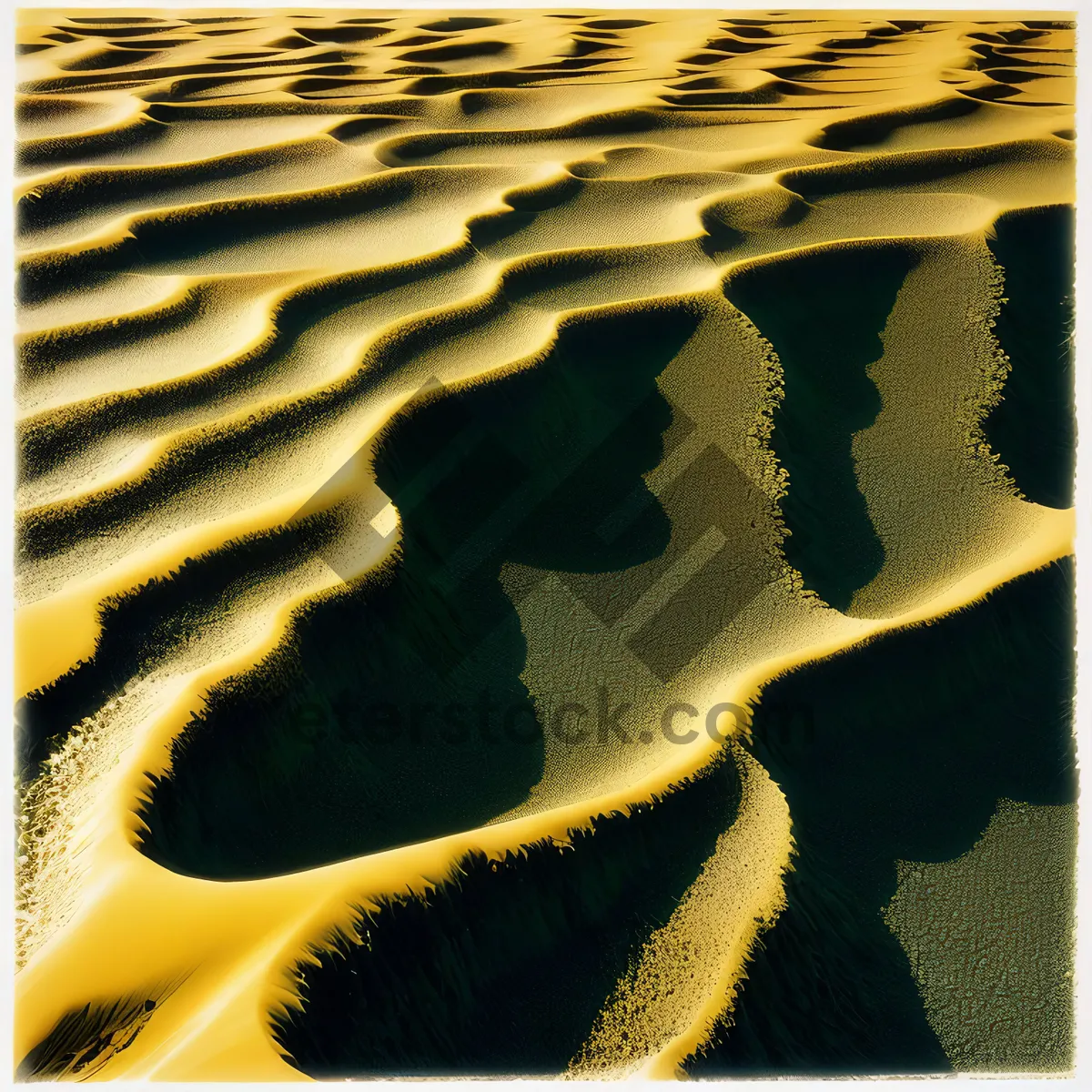 Picture of Serene Yellow Rock Formation by the Sea